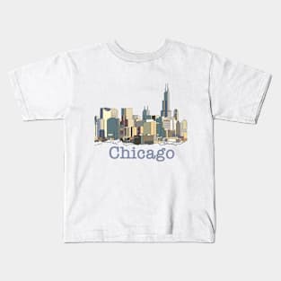 Chicago Skyline Minimalist Kids T-Shirt